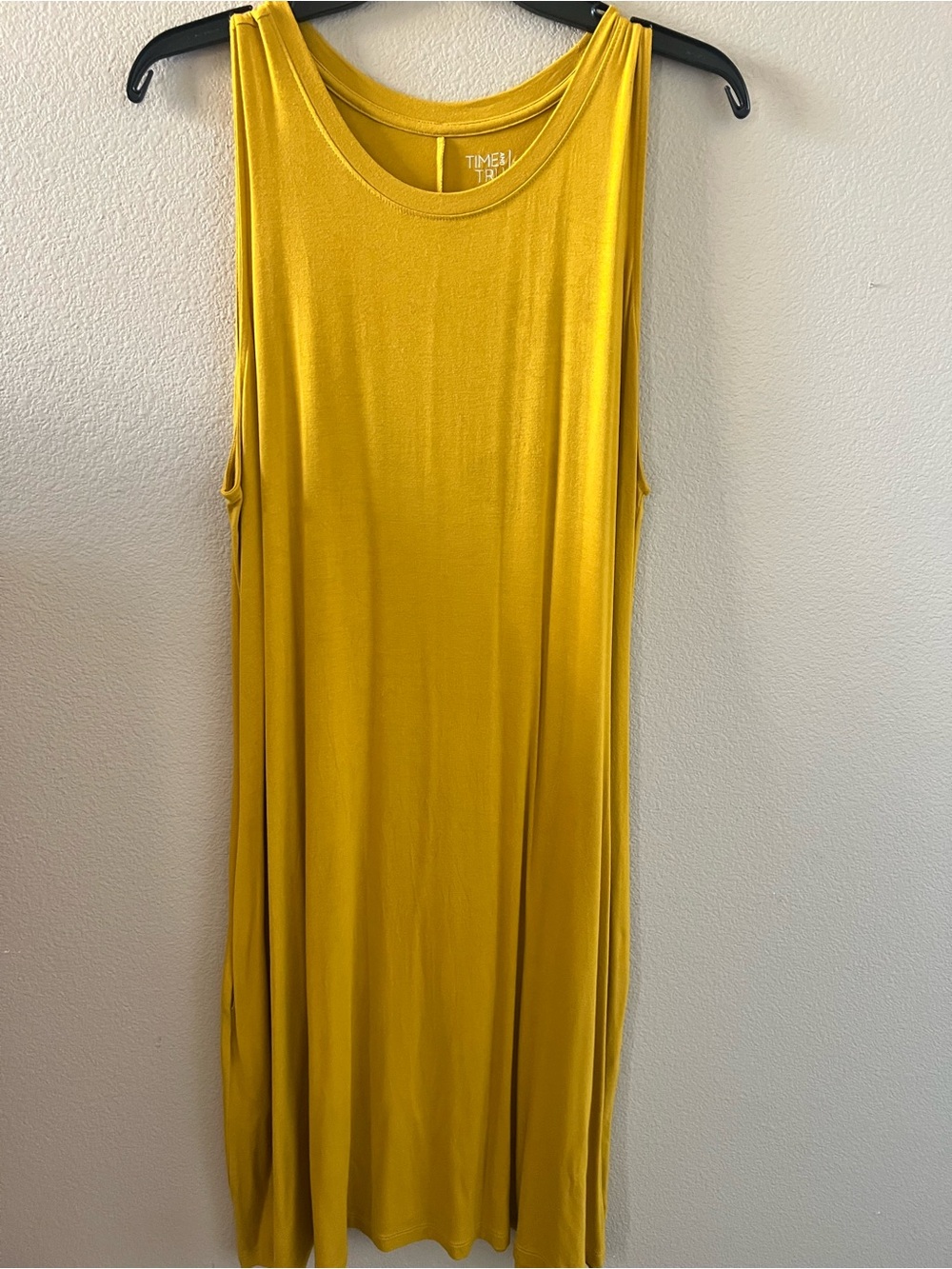 Time and Tru Mustard Midi Tank Dress